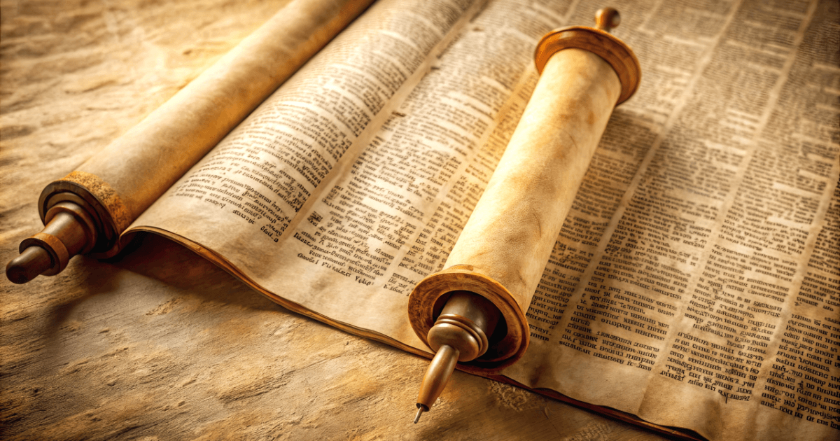 Ancient scrolls representing the preservation of the Bible